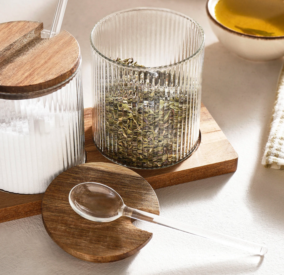 Karaca Mova Akasya 3-delt Glas Kryddersæt med Ske