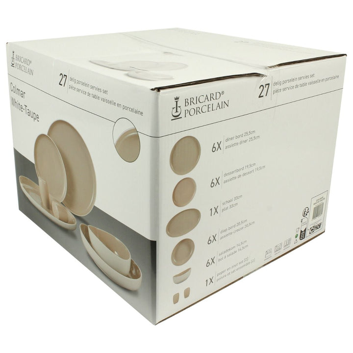 Bricard Colmar White Taupe 27 Dele - 6 Personer