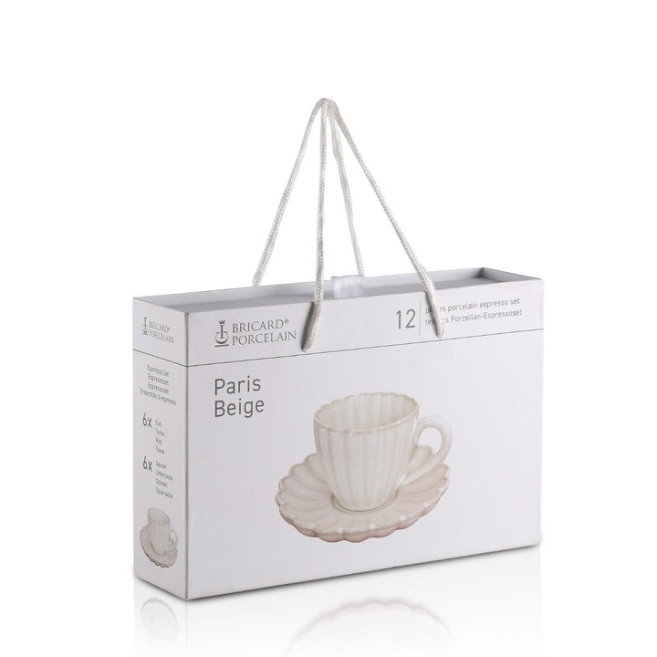 Bricard - Paris Espressosæt 12 Dele - Beige
