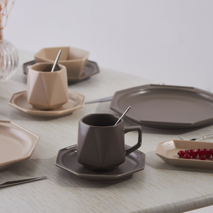 Karaca Stream Bone Fizbo Morgenmadssæt | 26 dele | 6 personer