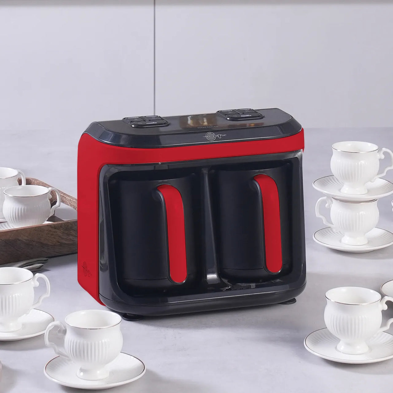 Karaca Hatır Hüp Duet Flavour – Dobbelt Tyrkisk Kaffemaskine (10 Kopper) – Rød