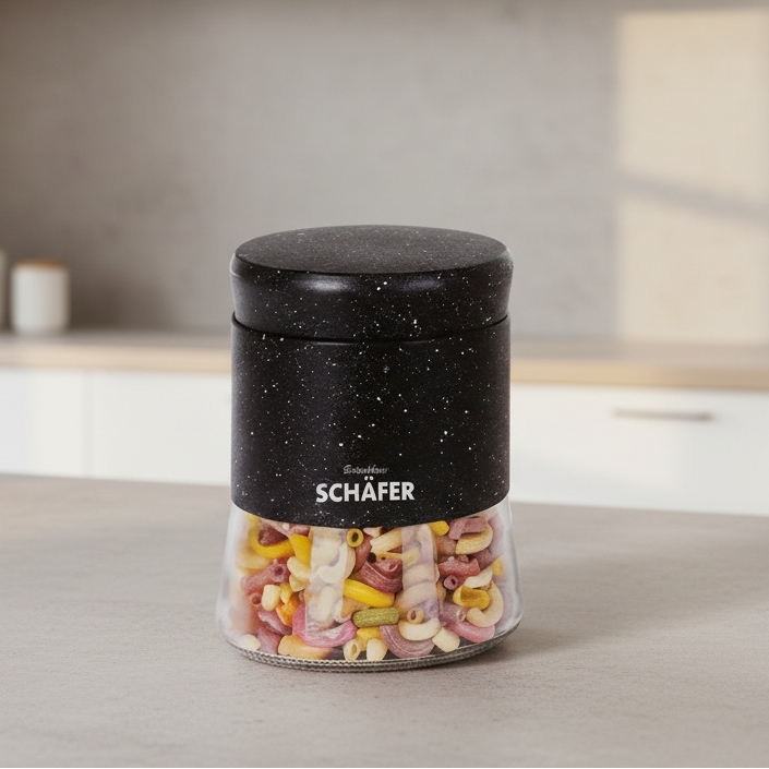 Schäfer Marble Black Madopbevaringsbeholder - 700 ml - Sort/Glas