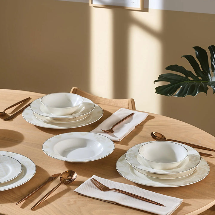 Emsan Elegance Bone Siena Gold 53 Dele 12 Personers Spisestel