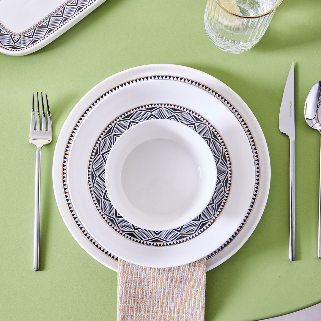 Karaca Stream Bone Monde 59-dele Spisestel til 12 Personer - Guld