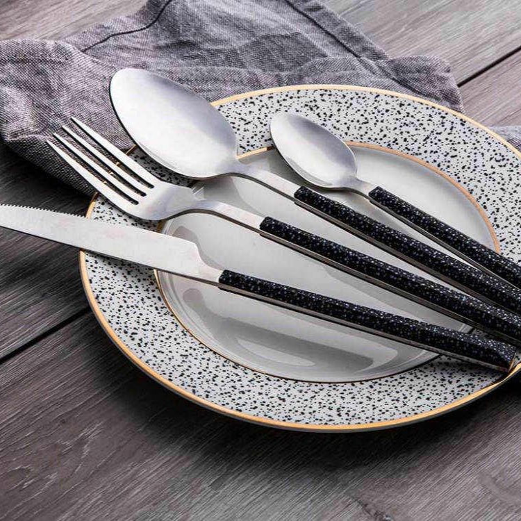 Bestiksæt 24 dele 6 Pers. - Schäfer Marble Black