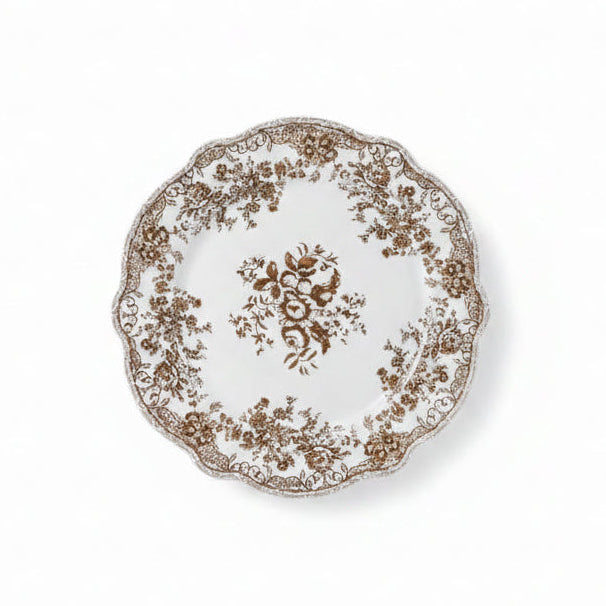 Bricard Fleury - Porcelæn tallerkensæt - 25 Dele | 6 Personer | Brun