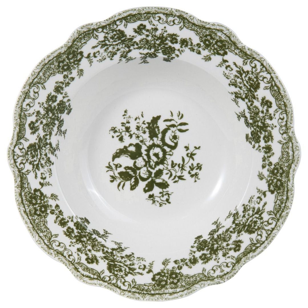 Bricard Fleury - Porcelæn tallerkensæt - 25 Dele | 6 Personer | Grøn