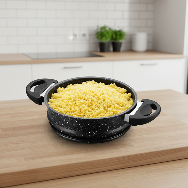 Ferveo Sahra - Damp &amp; Couscous Gryde - 8,4 L | Ø24 cm | Marmorbelagt