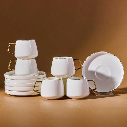 Karaca Streamline Saturn Espresso Kaffesæt til 6 personer – 100 ml - Guld