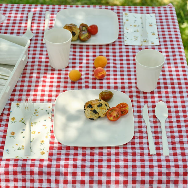 Karaca - Container Rocca - 32-Dele Picnic Sæt – Creme