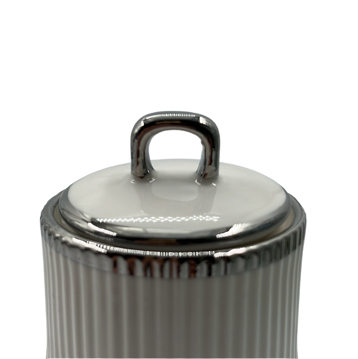 Almina Porcelæn Krydderisæt - Hvid/Sølv