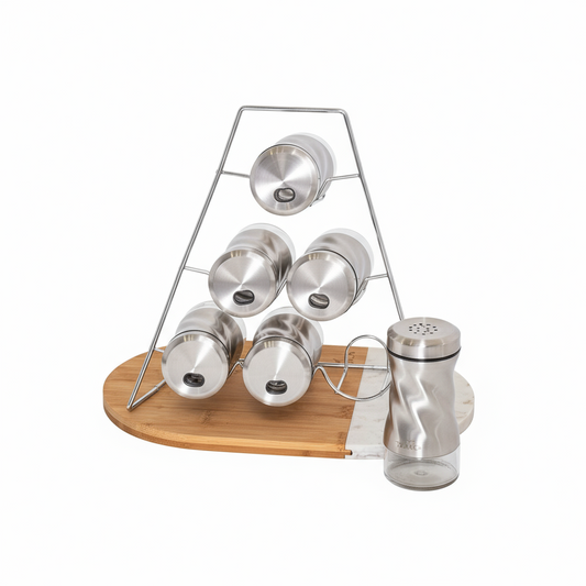 Karaca Tottori 7-Dele Glas Krydderisæt m/Metal Stativ