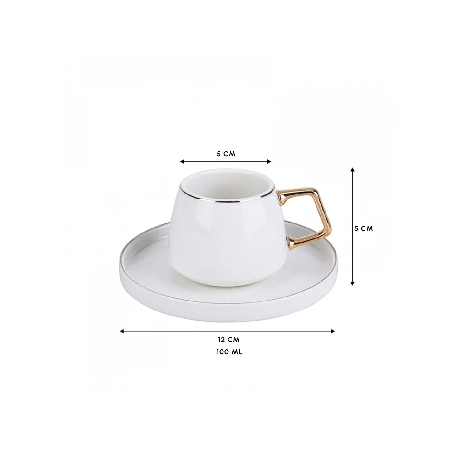 Karaca Streamline Saturn Espresso Kaffesæt til 6 personer – 100 ml - Guld