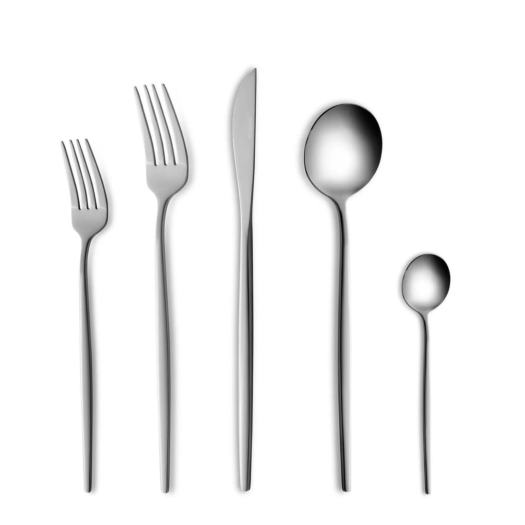 Karaca Orion Sølv 30 Dele Bestiksæt – 6 Personer - Rustfrit Stål