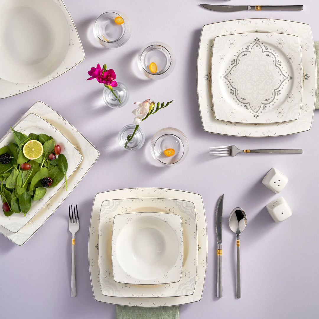 Karaca - Classy New Bone Middagssæt – 57 dele til 12 personer