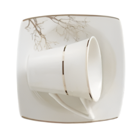 Karaca Autumn Espresso Kaffesæt til 6 personer – 85 ml - Hvid/Guld