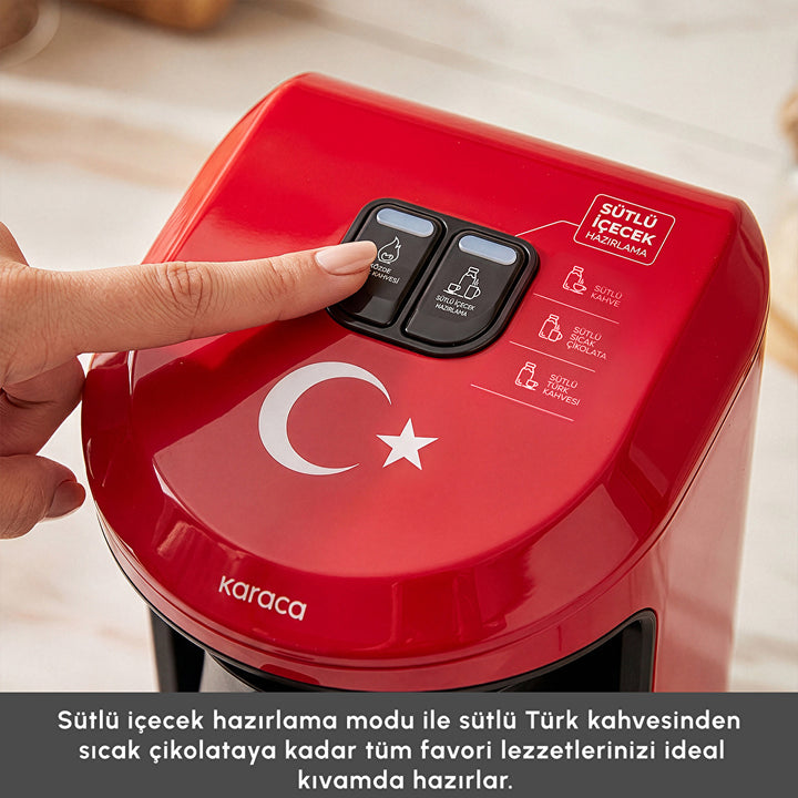 Karaca - Hatır Hüps Türkiye Tyrkisk Kaffemaskine- 5 kopper | Tyrkisk Flag Rød