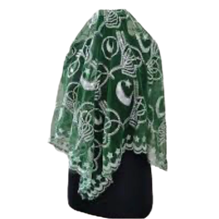 Hennafest Brudeslør og Handsker m/Pailletter - Rød eller Grøn