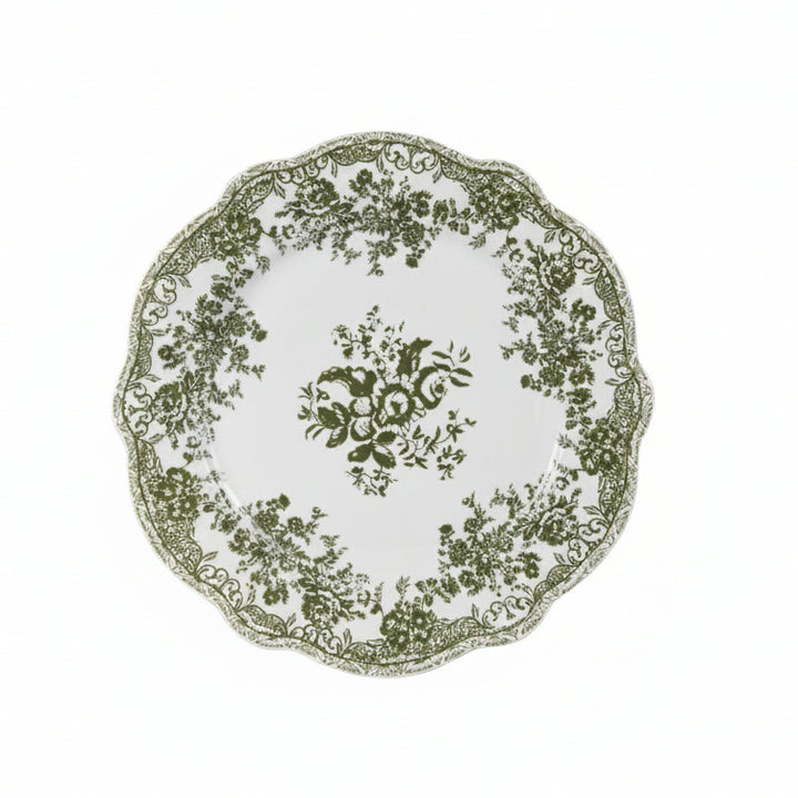 Bricard Fleury - Porcelæn tallerkensæt - 25 Dele | 6 Personer | Grøn