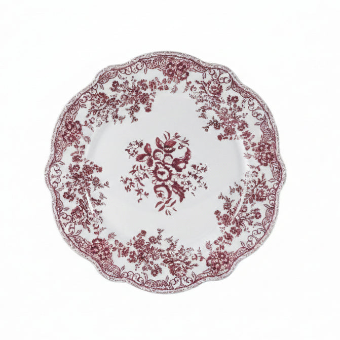 Bricard Fleury - Porcelæn tallerkensæt - 25 Dele | 6 Personer | Pink