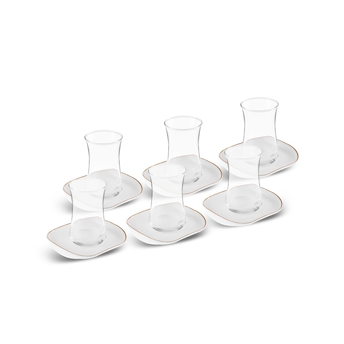 Karaca Streamline Plato 12-delt 6-personers Glas Tesæt 165 ml