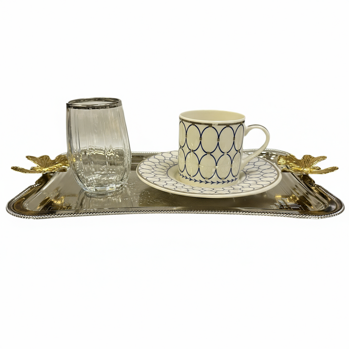 Espresso Kaffesæt 4 dele Blå - Dalgic Gümüs