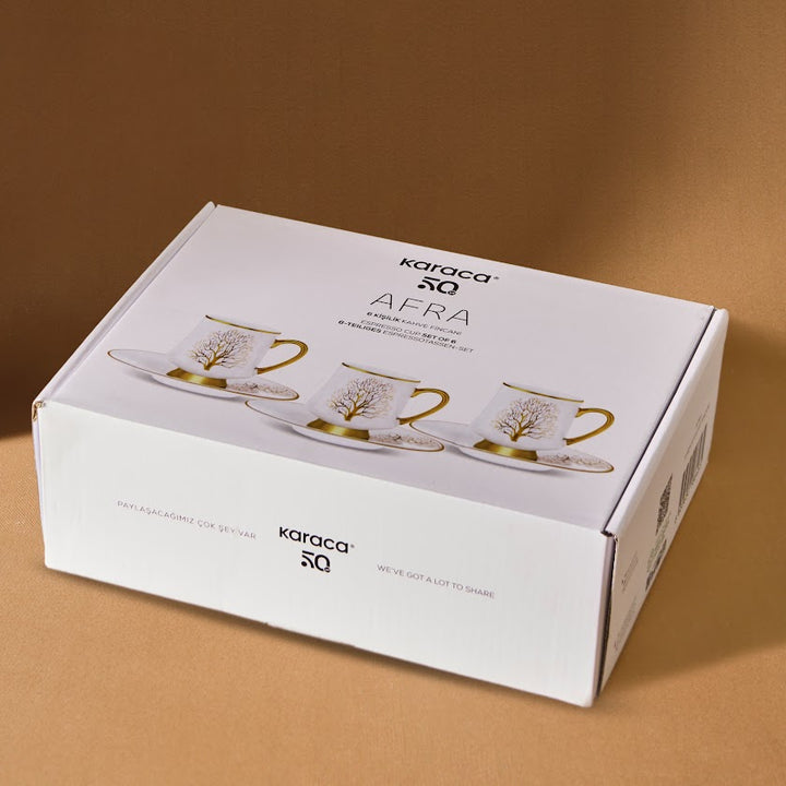 Karaca Afra 6-Personers Kaffekopper – 90 ml