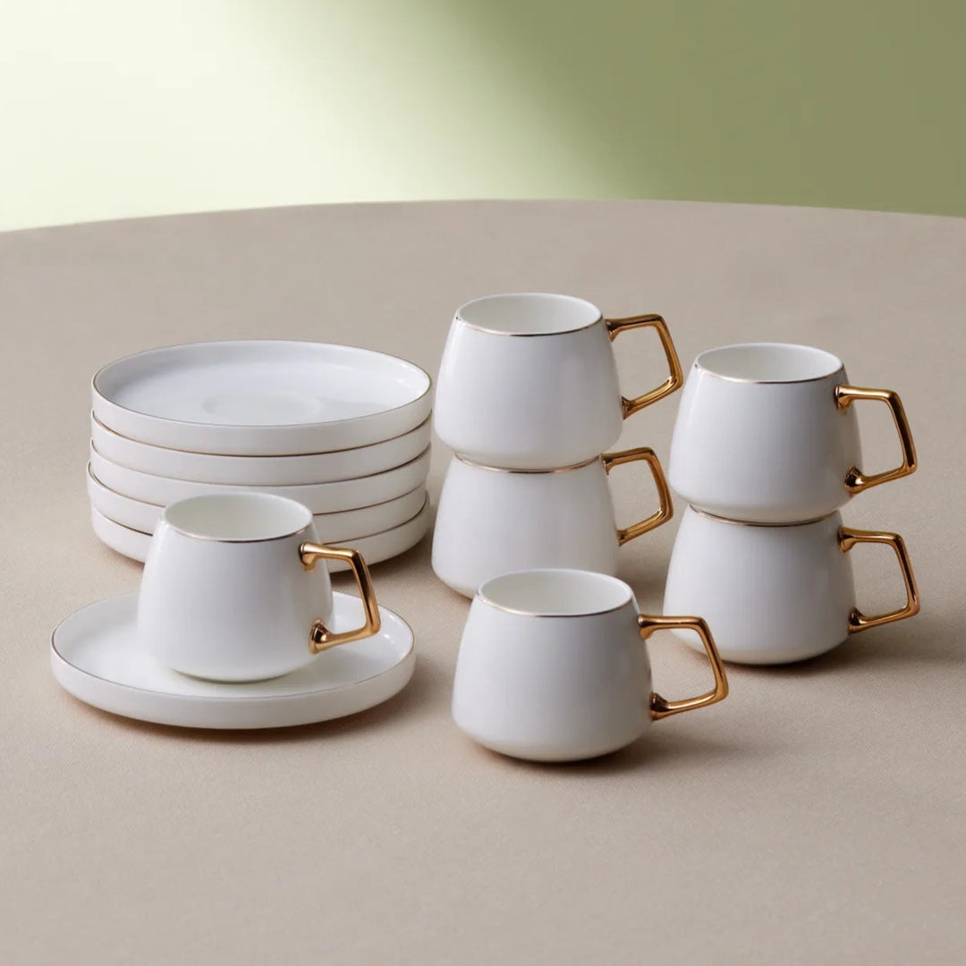 Karaca Streamline Saturn Espresso Kaffesæt til 6 personer – 100 ml - Guld