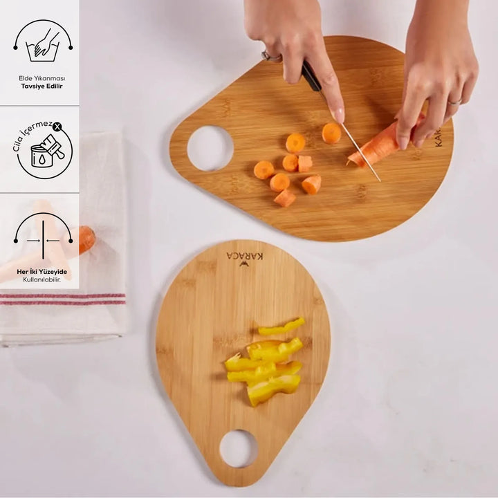 Karaca Damla Bambus Skærebræt – 2 Stk