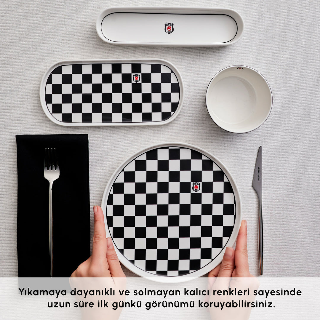 Karaca x Beşiktaş Forever Bone Morgenmadssæt – 14 dele til 6 personer