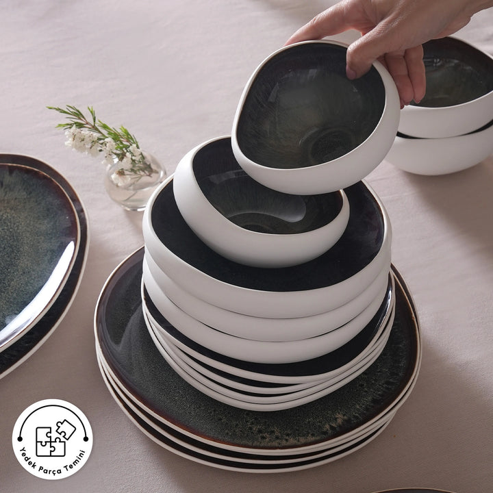 Karaca Earth Collection Galactic 55 Dele – 12 Personers Spisesæt, Hvid