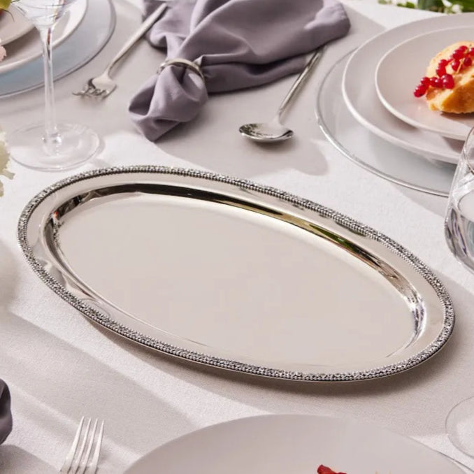 Karaca Majesty Dekorativ Oval Serveringsbakke – 38,5 x 23,5 cm