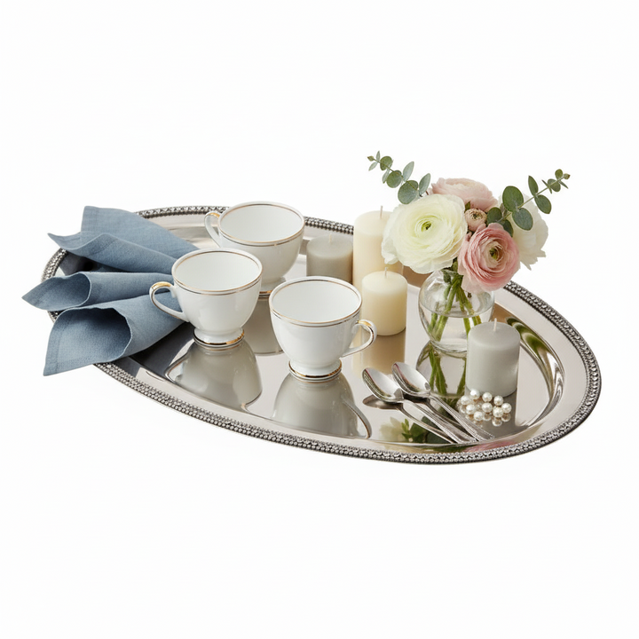 Karaca Majesty Dekorativ Oval Serveringsbakke – 38,5 x 23,5 cm