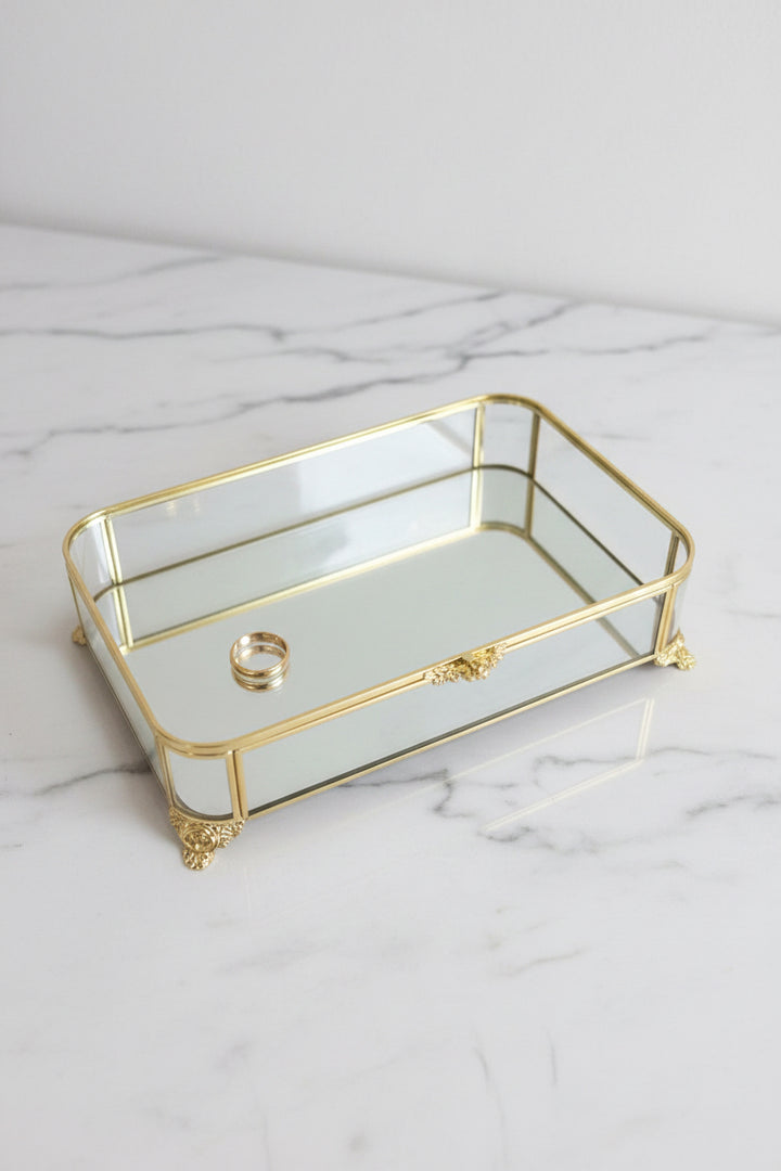 Almina elegant -Smykke guld bakke -30 x 20 cm