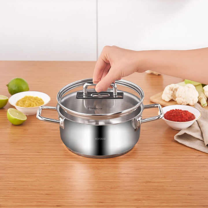 Karaca Grace Induktionsvenlig Gryde i Rustfrit Stål – 18 cm / 2 liter