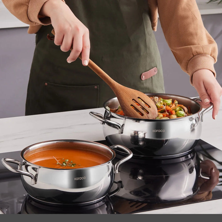 Karaca Emirgan XL Induktion 10-delt Stålgryde­sæt m/Opbevaringsboks