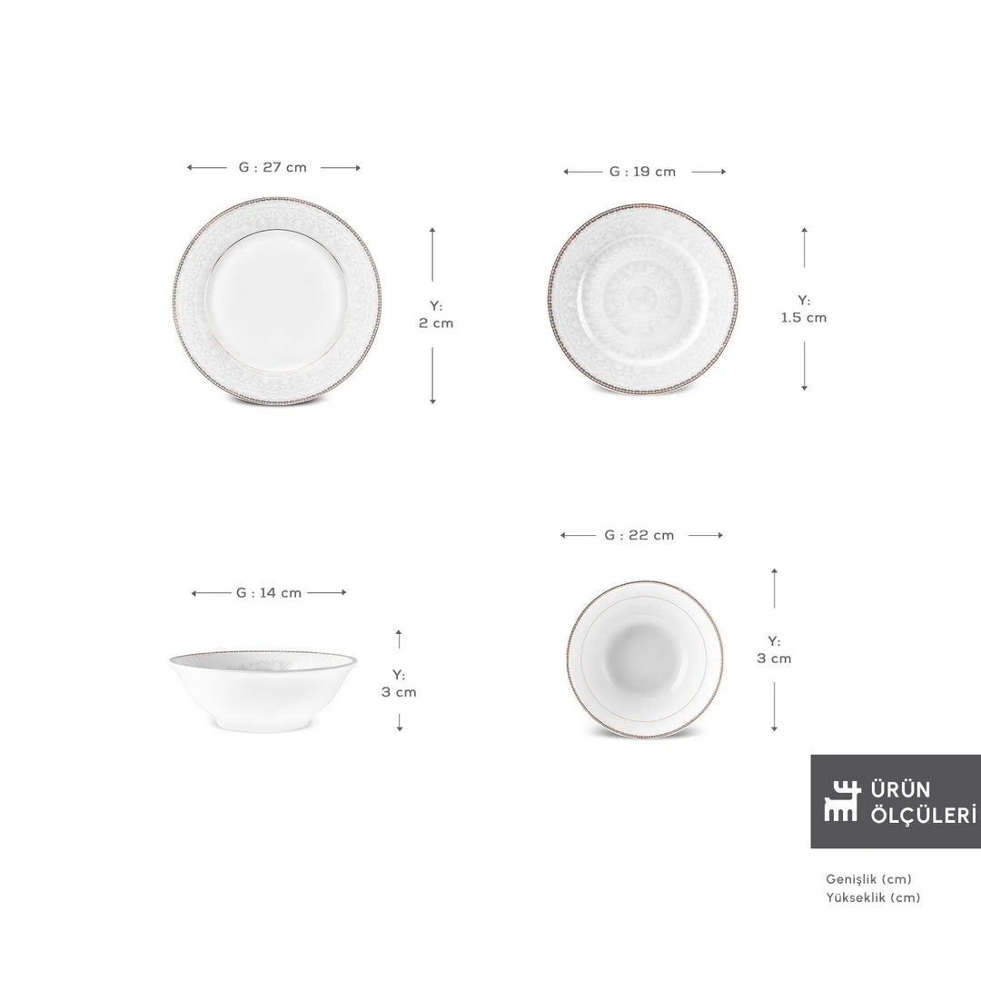 Karaca Elegance Bone Lumina – 24 dele Middagsservice til 6 personer