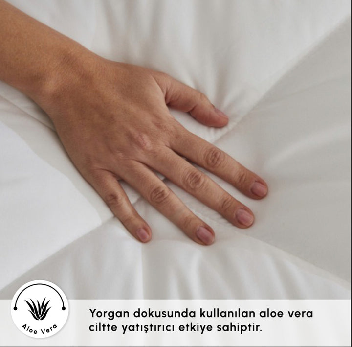 Karaca Home AloeVera Dobbeltdyne-Sæt – 195 × 215 cm