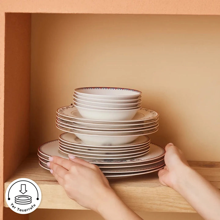 Karaca Forever Bone Nakkaş – 24 dele middagssæt til 6 personer