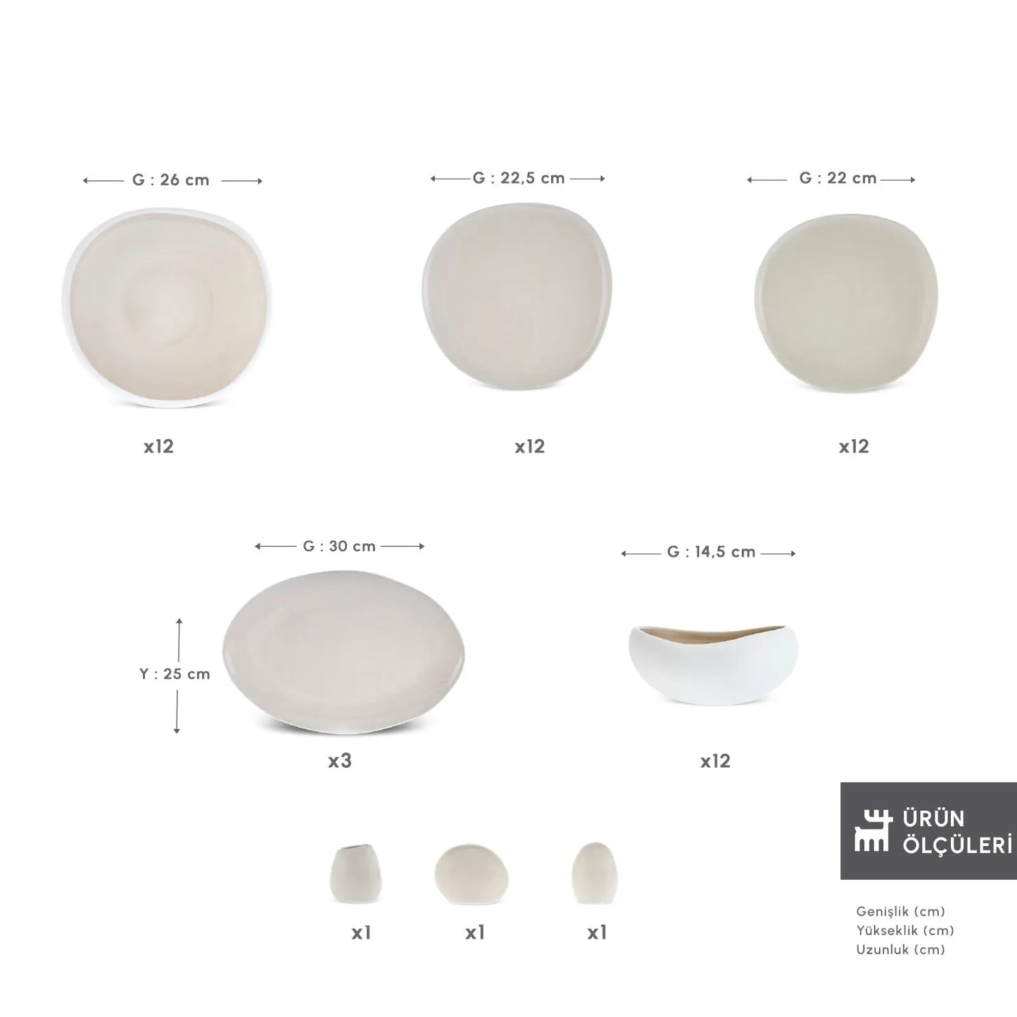 Karaca Earth Collection Cupid 55 dele - Spisestel til 12 personer