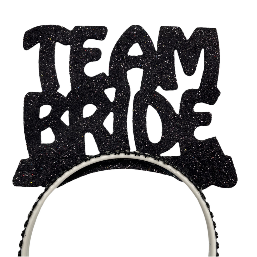 “Team Bride” Hårbøjlesæt Hennafest/Polterabend 11 stk. Hvid eller Sort