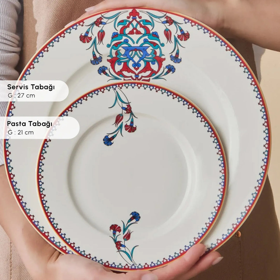 Karaca Forever Bone Nakkaş – 24 dele middagssæt til 6 personer