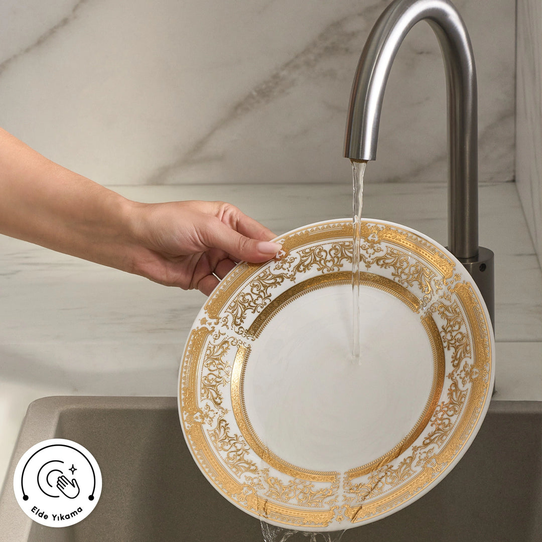 Karaca Forever Bone Goldenia 24 Dele – Spisesæt til 6 Personer