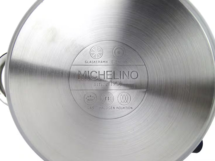 Michelino Berlin Grydesæt – 8 Dele i Satineret Rustfrit Stål