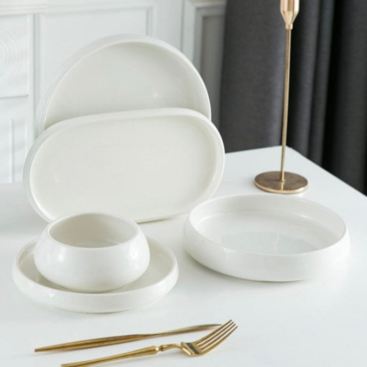 Akkaya Porcelænssæt 26 dele - 6 personer - Hvid - Weisse Rose Bone Bianco