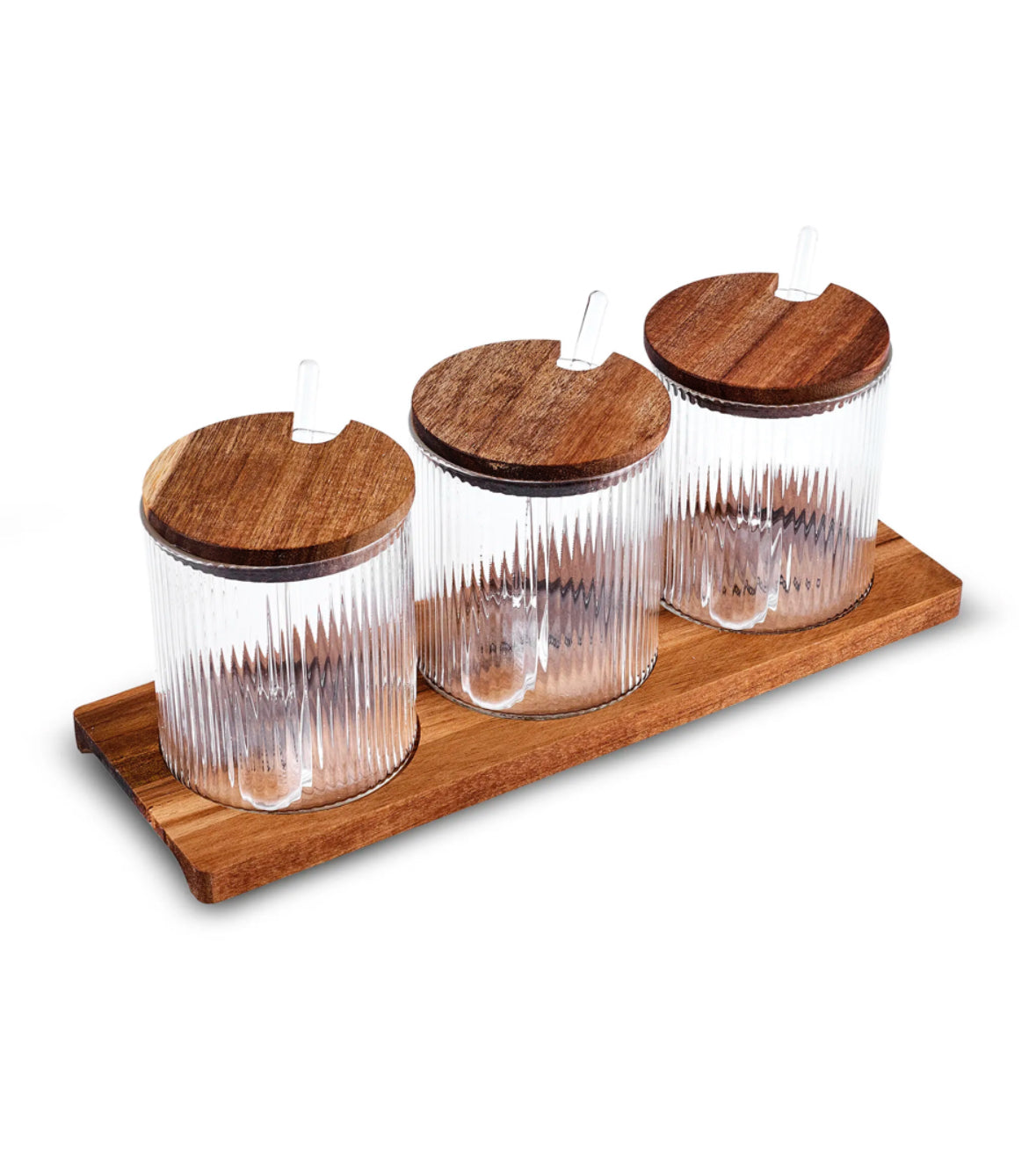 Karaca Mova Akasya 3-delt Glas Kryddersæt med Ske