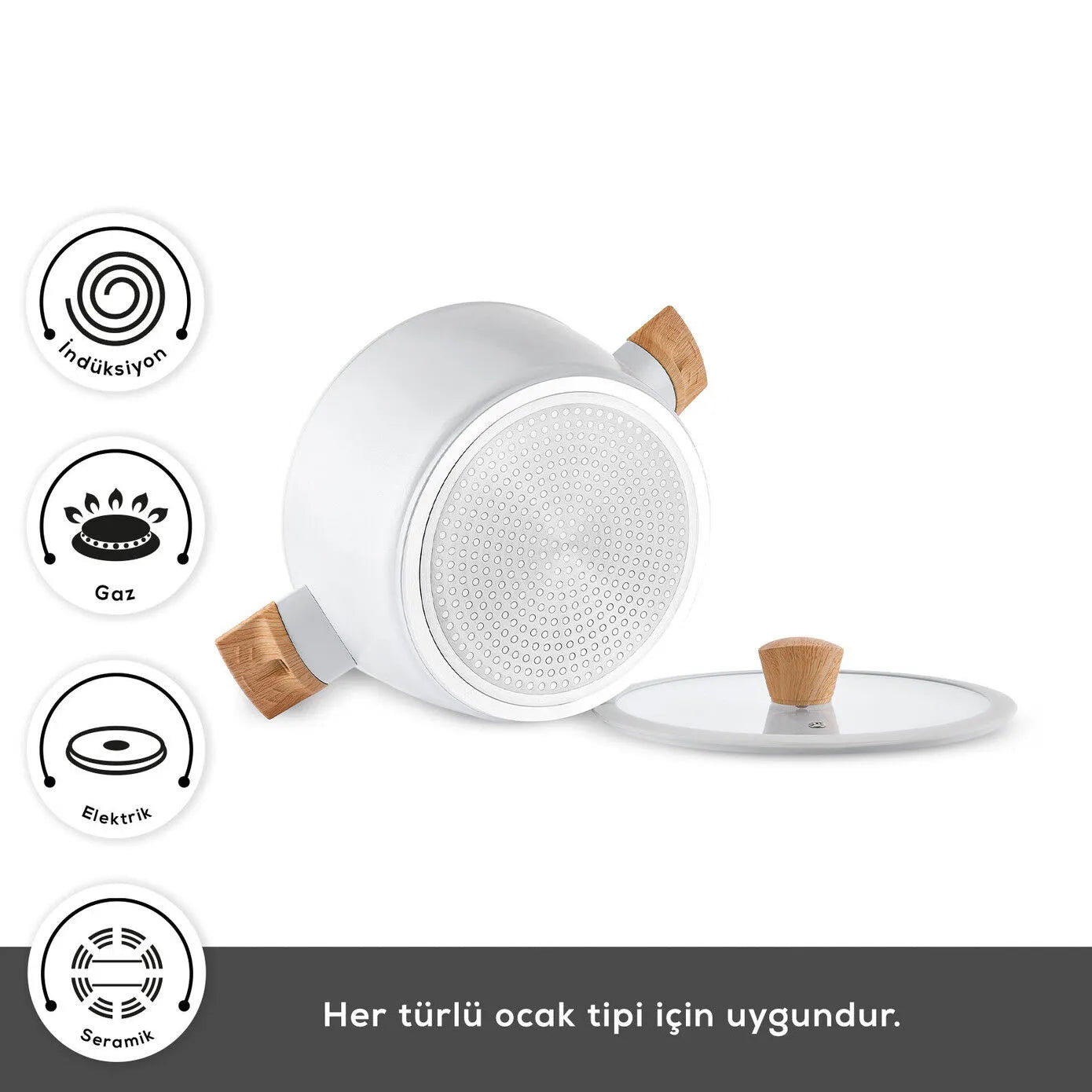 Karaca Swiss Crystal Almond Cream Induktionsvenligt Midi Grydesæt – 4 dele