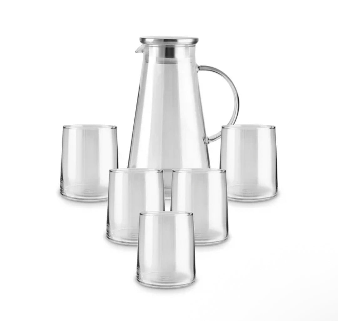 Karaca Serene 7-dele tumbler-glas sæt – Antrasit