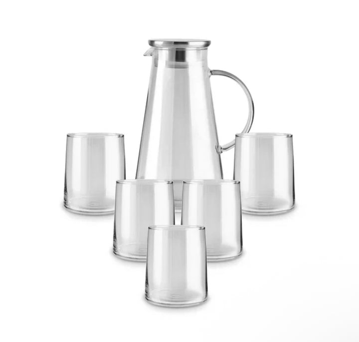 Karaca Serene 7-dele tumbler-glas sæt – Antrasit