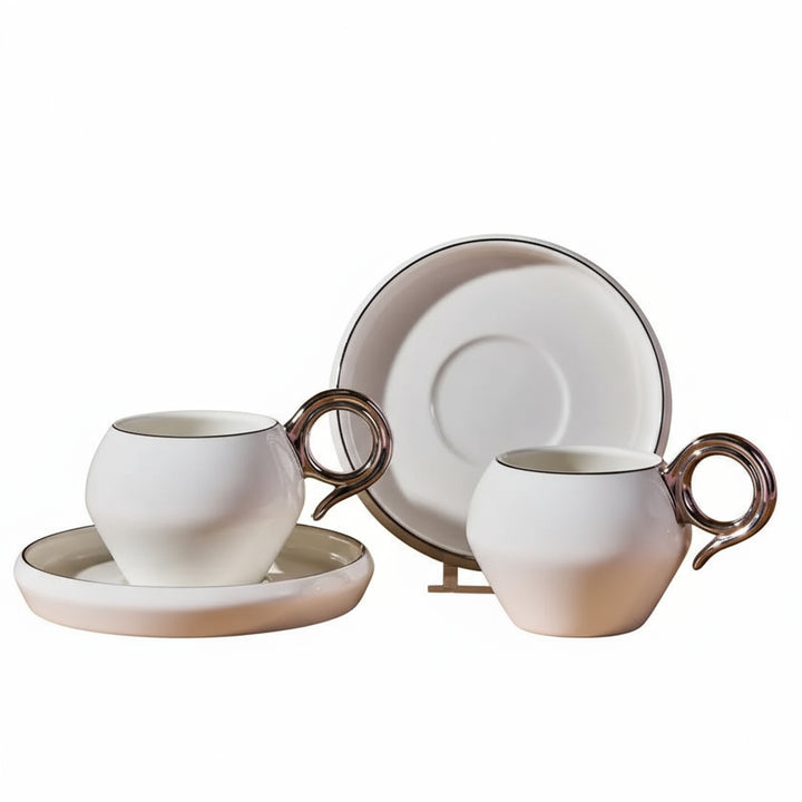 KARACA VENUS ESPRESSOKOPPER TIL 2 PERSONER | 135 ml. | HVID/GULD